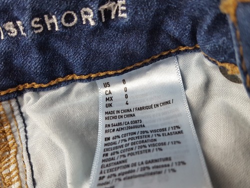 American Eagle Woman's Size 0 Super Stretch Hi-Rise Shortie Jean Shorts 2" Ins - Picture 6 of 7