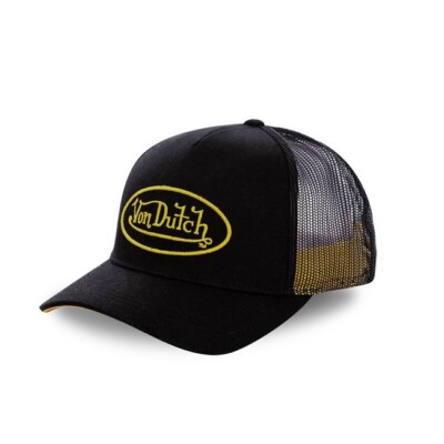 VON DUTCH PERMANENT CAP - SCHWARZ/NEONGELB - *100% AUTHENTISCH* *BRANDNEU*