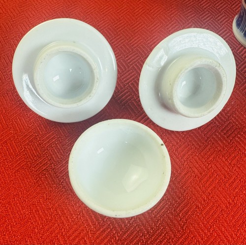 Vintage Chinese porcelain miniature Ginger Spice Jars 3 lot Lidded Blue & White - Picture 4 of 7