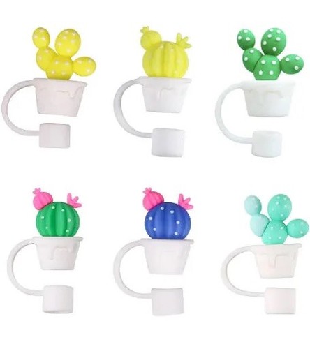 2 Stück Kaktus 10 mm/0,4 Zoll Strohhalm Abdeckkappe Stanley Tasse Strohhalm Topper gelb grün - Bild 1 von 3