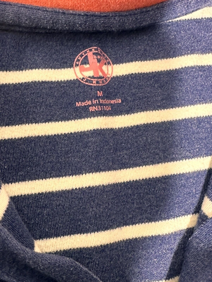 JK J Caqui Auténtico Niños Talla M Azul con Blanco 1/4 Cremallera Sudadera Manga Larga Foto 3 de 3