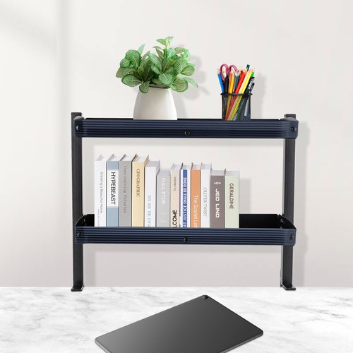 2Tier Clip-on Desktop Organizer Desk Shelf w/Adjustable Storage Tray Home Office - Picture 15 of 17