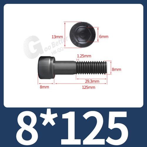 M2 M3 M4 - M12 High Tensile 12.9 Cap Head Allen Bolts Self Colour Socket Screws - Picture 143 of 232