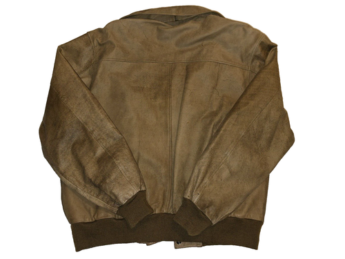 MARLYNN TRADITIONS Ltd Men’s Tan Genuine Leather Bomber Jacket Size 46-VTG - Picture 2 of 10