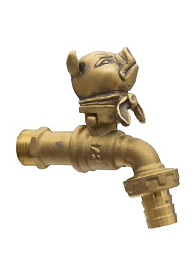 #ad Brass Garden Tap Faucet Pig Head Spigot Vintage Water Home Decor Outdoor Living $54.99