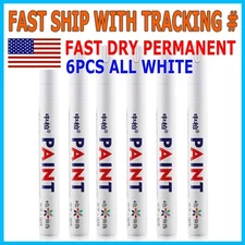 6PC White Paint Pen Marker Waterproof Permanent Car Tire Lettering Rubber Letter