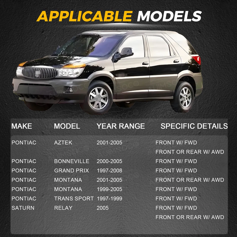 2Pcs Front Wheel Hub and Bearing Assemblies Combo For Pontiac Aztek 2001-2005 - Изображение 4 из 4