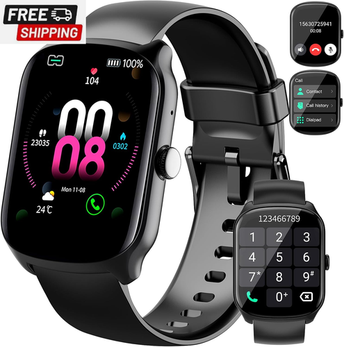 Smart Watch for Men Women (Dial/Answer Calls), 1.95"HD Curved Screen Smartwatch,