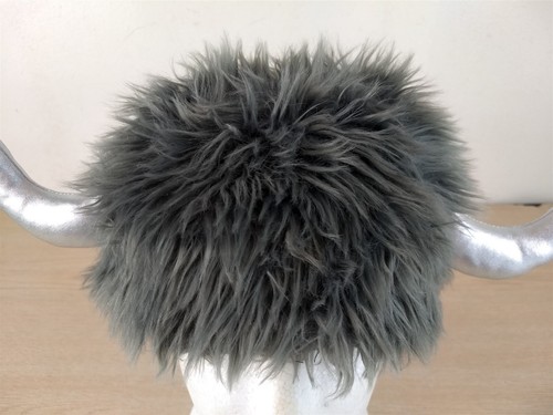 MONSTER HORN FURRY HAT/CAP, GRAY, YOUTH/CHILD SIZE 12-18M OUTDOOR/WINTER/COSTUME - Picture 5 of 12