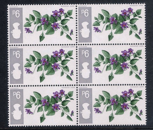 GB LISTED FLAW UNMOUNTED MINT SG721wi. Watermark inverted in block of six