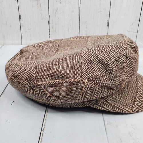 BRIXTON ASHLAND STRIPE NEWSBOY CABBIE HAT CAP TAN/MULTI WOMEN'S SMALL GUC - Picture 3 of 10