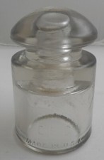 WHITALL TATUM CSC Clear Glass Railroad Telegraph Insulator 5-46 A Made in USA