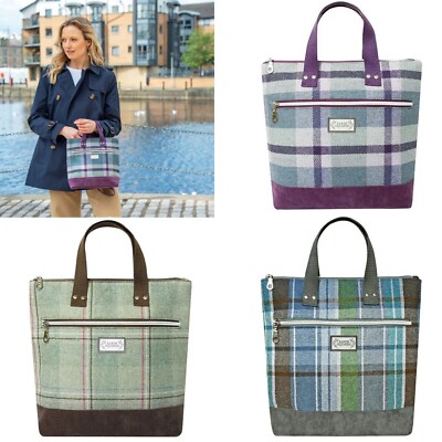Earth Squared Fair Trade Lois Tweed Rucksack - Karo Tartan, kompakt & stilvoll