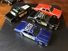 4 Vintage 1977 Hot Wheels #701 Sheriff #123 Blue Black Police Car Red Fire Chief