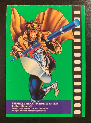 1995 Fleer Ultra X-Men Rare Toy Biz GAMBIT Suspended Animation PROMO Card #3 - Picture 2 of 5