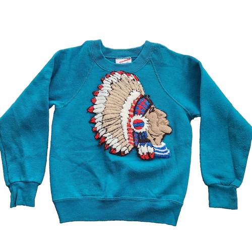 Vtg Wrangler Kids Boy Girl Native American Chief Indian Headdress Indigenous