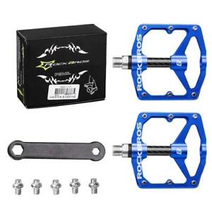 RockBros Bicycle Pedals Road Bike MTB Carbon Fiber Sealed Bearings Pedals Blue RockBros Bicycle Pedals Road Bike MTB Carbon Fiber Sealed Bearings Pedals Blue