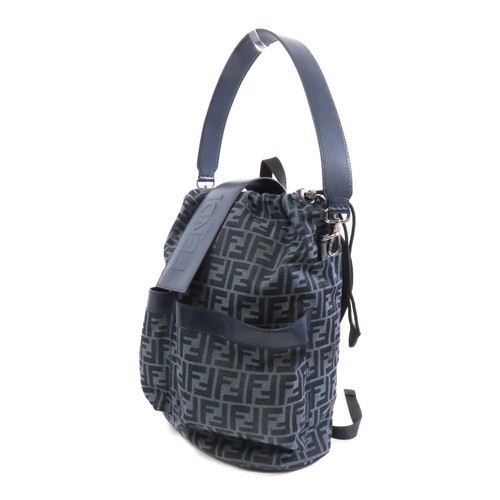 FENDI SHW Backpack Rucksack 7VZ070 Canvas Blue - Picture 3 of 15