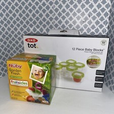 OXO Tot 12 Piece Baby Blocks Set Food Storage  Nuby Garden Fresh Fruitsicle Set