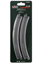 Kato #20-100 N Scale R249 mm (R 9 3/4") Radius 45° Curve UniTrack - 4 sections