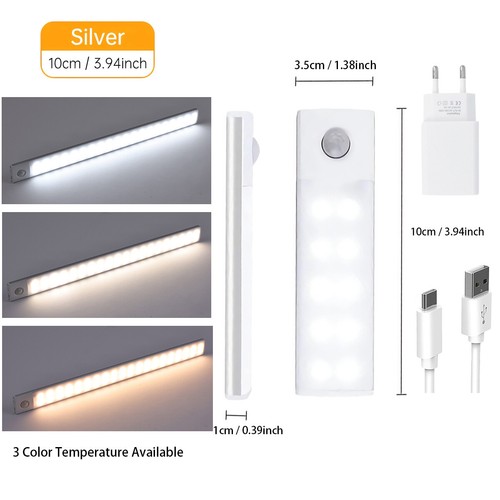 LED Unterbauleuchte mit Bewegungsmelder USB Küche Akku Schranklicht Nachtlampe - Bild 13 von 22