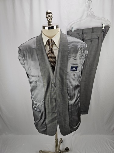 Stafford Men's Gray Wool Suit 42R 38 x 30 - Picture 6 of 9
