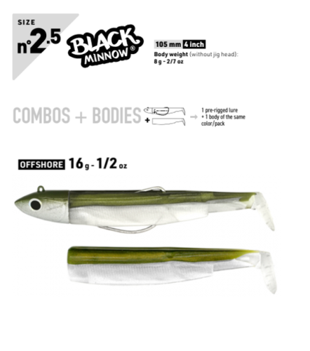 ARTIFICIALE FIIISH BLACK MINNOW SPINNING TRAINA SERRA SPIGOLE MARE VARIE MISURE - Foto 8 di 20