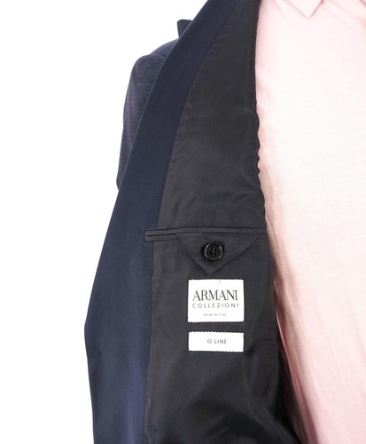 $1,995 ARMANI COLLEZIONI - "G Line" Blue Geometric Dinner Jacket Blazer - 40R - Picture 7 of 9