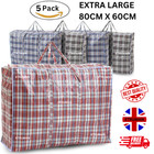 5 x LARGE LAUNDRY BAGS Zipped Reusable Large Strong Shopping Storage Bag Moving