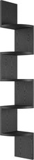 5-Tier Wall Mount Radial Floating Corner Shelf, Wood Display Storage Shelves for