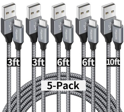 Cable USB A a USB C 5 Pack Carga Rapida 3 3 6 6 10 Pies Tipo C Datos Velocidad