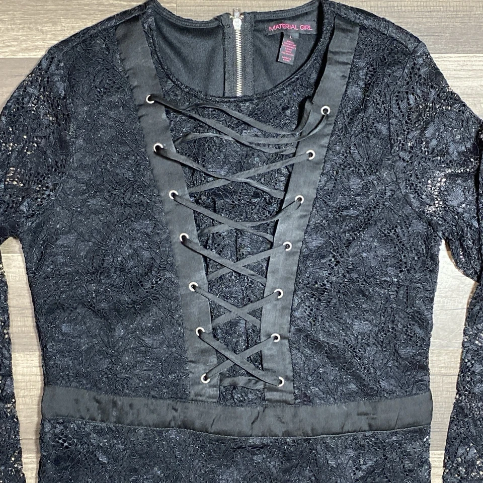 哥特式黑色蕾丝连衣裙 Wednesday Addams 人造紧身胸衣正面 S 码哥特吸血鬼 — 第 2/4 张图片