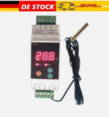 TEMPERATURREGLER DIN Hutschiene Digital Thermostat fühler -40~110°C  7A/250VAC