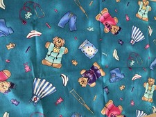 Cotton Quilting Fabric 26 Length 60 Wide SCRUB BEARS JELLY BEAN JUNCTION