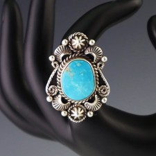 NATIVE AMERICAN NAVAJO STERLING SILVER  TURQUOISE RING