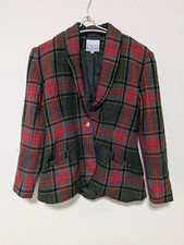 NORMA KAMALI Tartan Check Tailored Jacket Green M