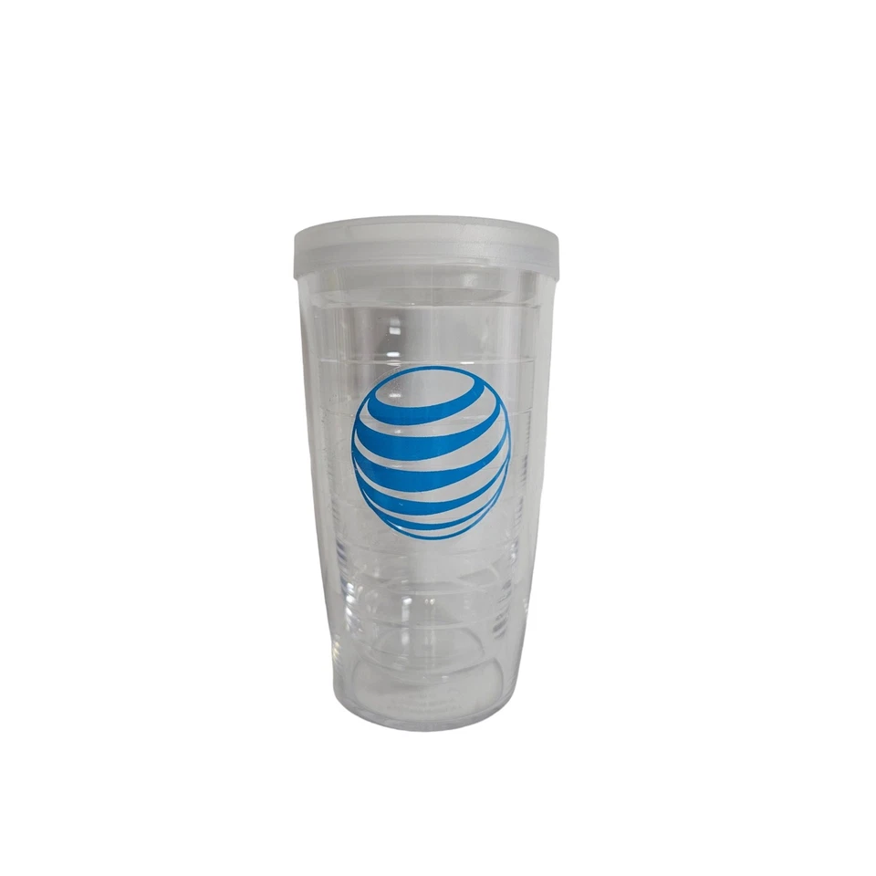 Vaso de viaje Tervis 16 OZ publicidad AT&T Swag tapa transparente Foto 2 de 4