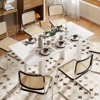 Homcom Esstisch Ausziehbar, 140/180 X 80 Cm KüChentisch FüR 6-8 Personen, Weiß