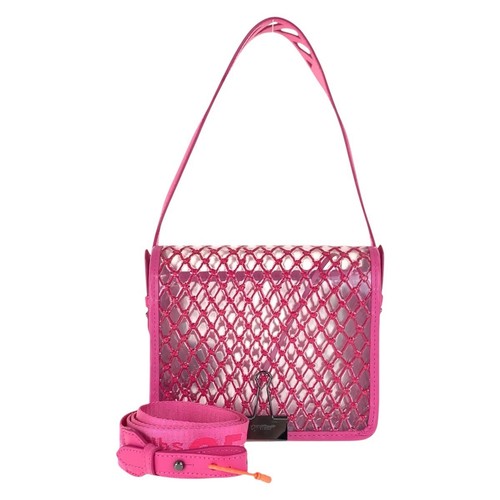 OFF-WHITE Shoulder Bag Handbag 2WAY Pink Black Metal Hardware Plastics/leather