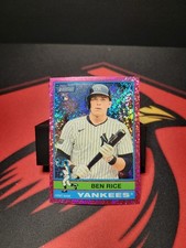 2025 Topps Heritage - High Number SP Ben Rice #406  Pink Sparkle Refractor (RC)