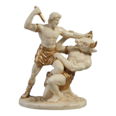 Theseus kämpfender Minotaurus Mythologie Kreatur Polyresin Miniatur Statue