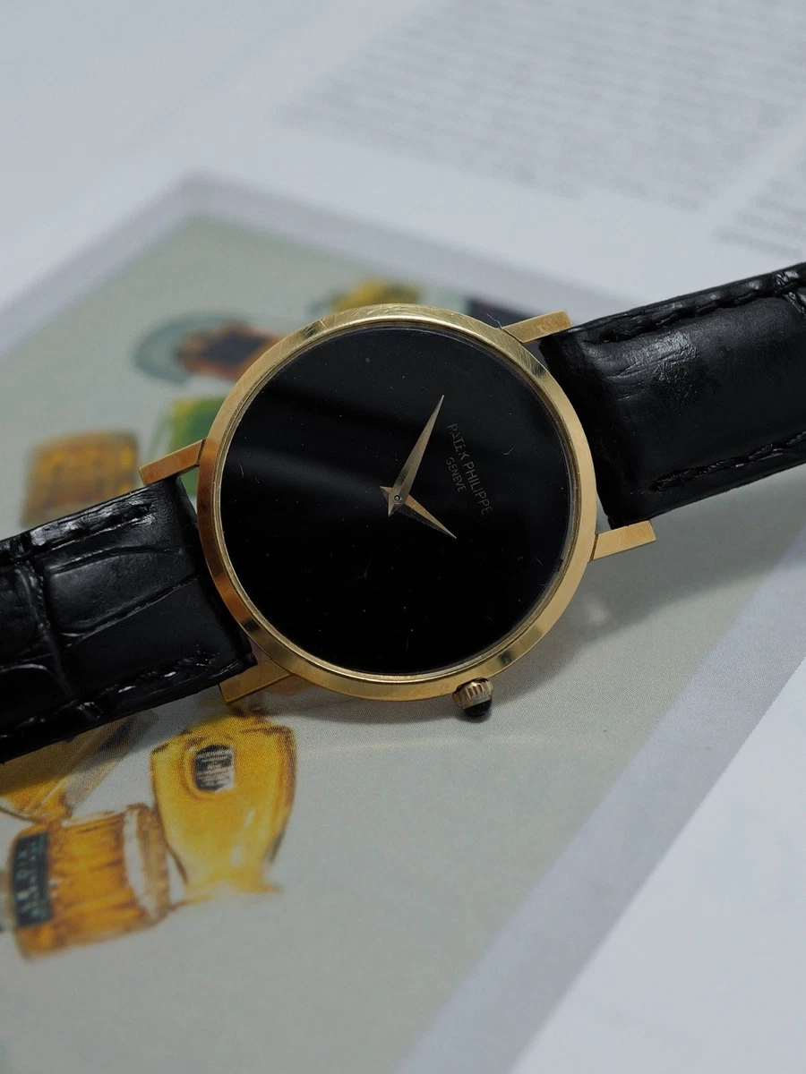Patek Philippe Calatrava Reg.3512 Caja dorada 18 nudos Black Onix con grieta