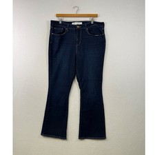Signature Levi Strauss Bootcut Jeans Women 16S Dark Wash Mid Rise Stretch