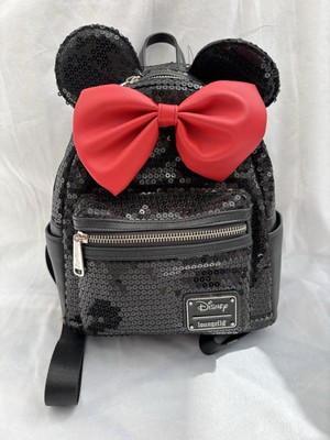 Loungefly Disney Mickey Mouse Black Sequin Backpack With Red  display picture 1