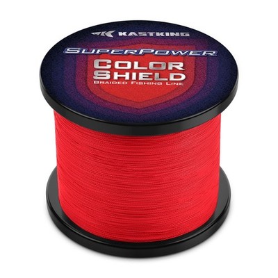 KastKing Superpower ColorShield Braided Fishing Line, 20LB-(150yds）, X4-Red 