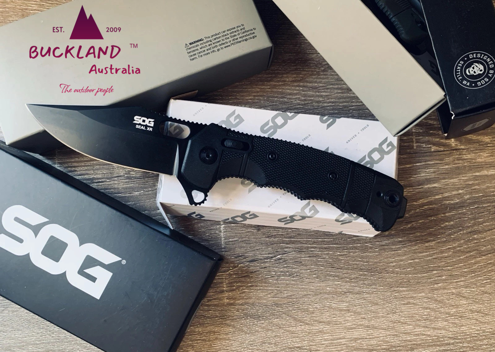 SOG SEAL XR - BLACK - STRAIGHT EDGE  BLACK / Hunting, Camping Hi Quality — image 5