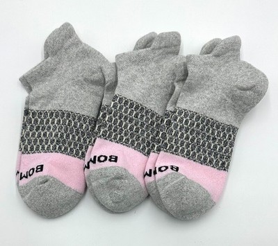 BOMBAS 3 Pairs Women's Cushion Tri-Block Ankle socks Honeycomb Size Med Grey