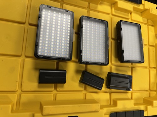 Neewer RGB 176 LED Video Light Panel Kit 3-Pack Battery Powered Hot Shoe