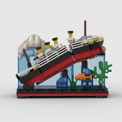 Titanic versenkte Schiff Break in Half MOC Bausteine Steine Boot Modellbausatz Geschenk