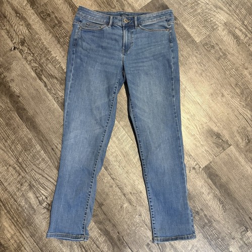 J. JILL Jeans Damen 8 Petite Blue Boyfriend Straight Leg Ankle Denim